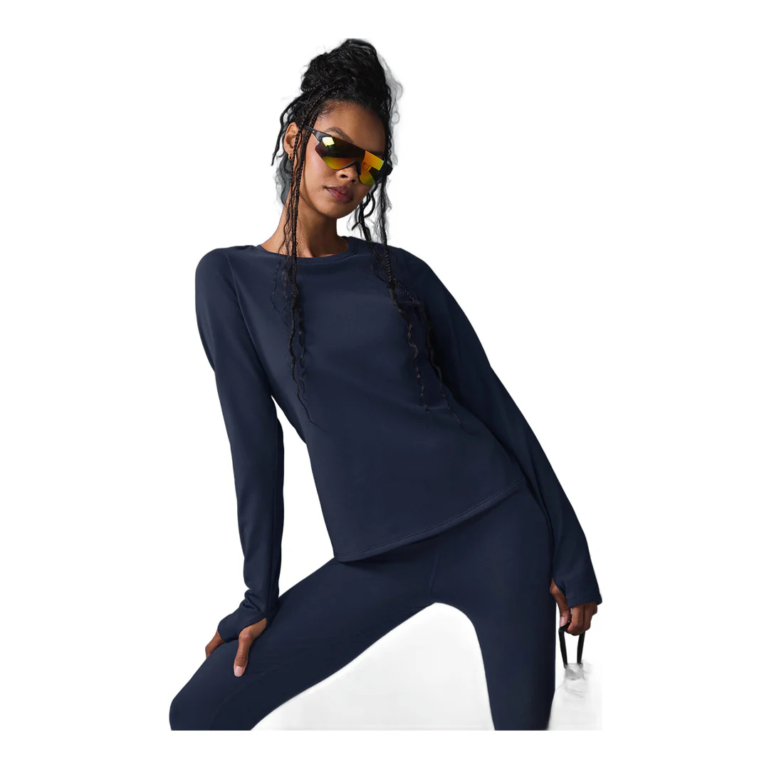 alo Airbrush Winter Warm Nocturne Long Sleeve - Navy