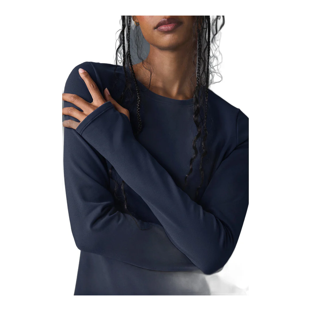 alo Airbrush Winter Warm Nocturne Long Sleeve - Navy - Image 4