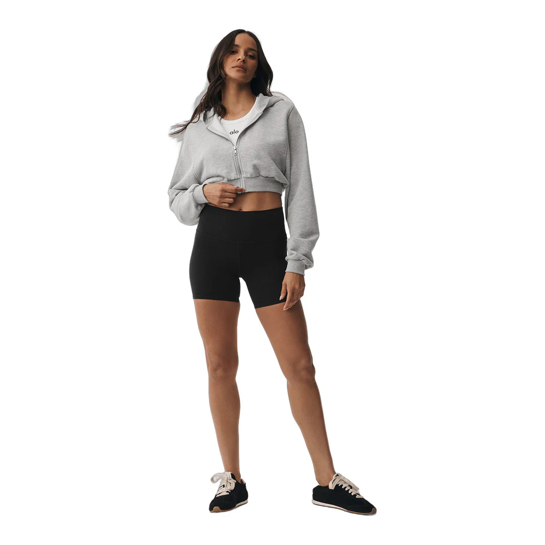 alo Sweet Escape Zip Up Hoodie - Athletic Heather Grey - Image 5