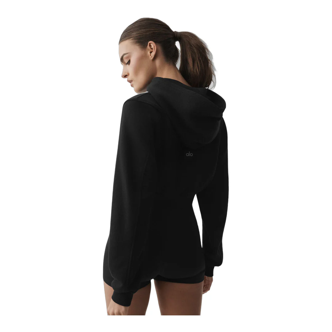 alo Sweet Escape Zip Up Hoodie - Black - Image 3