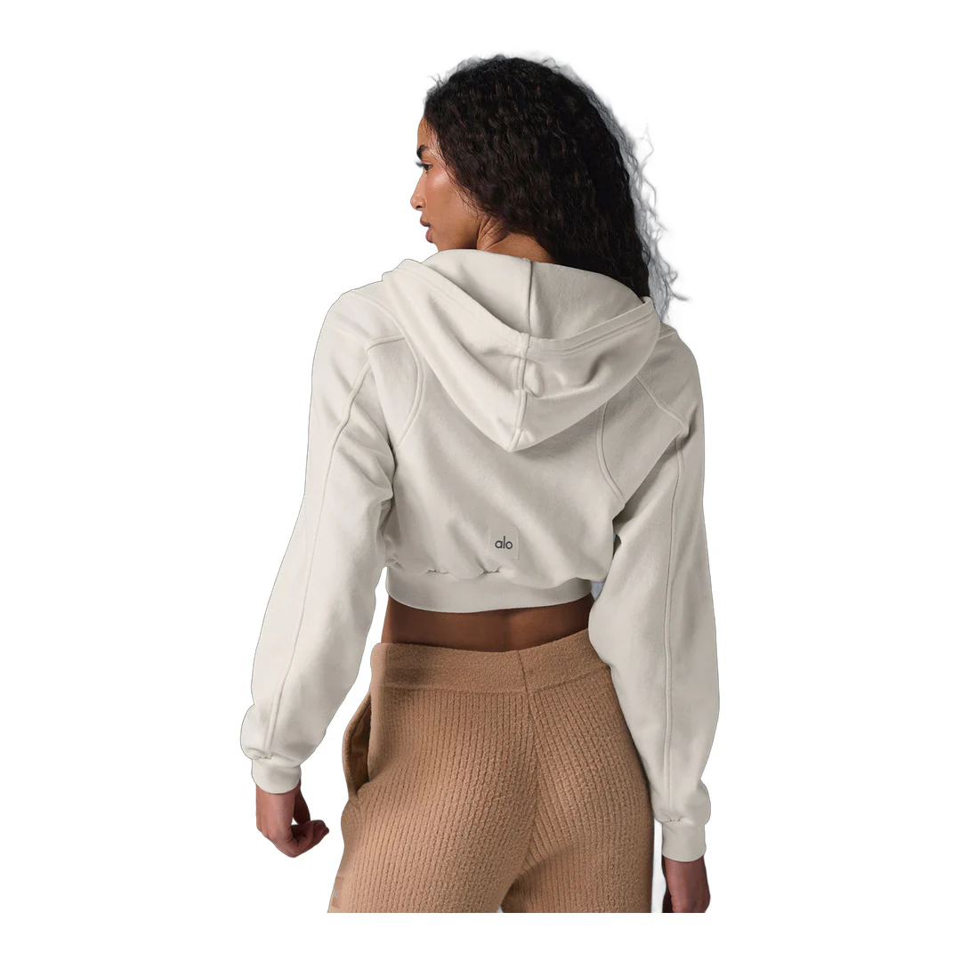 alo Sweet Escape Zip Up Hoodie - Ivory - Image 3