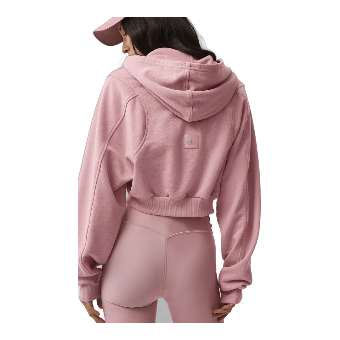 alo Sweet Escape Zip Up Hoodie - Vintage Pink - Image 2