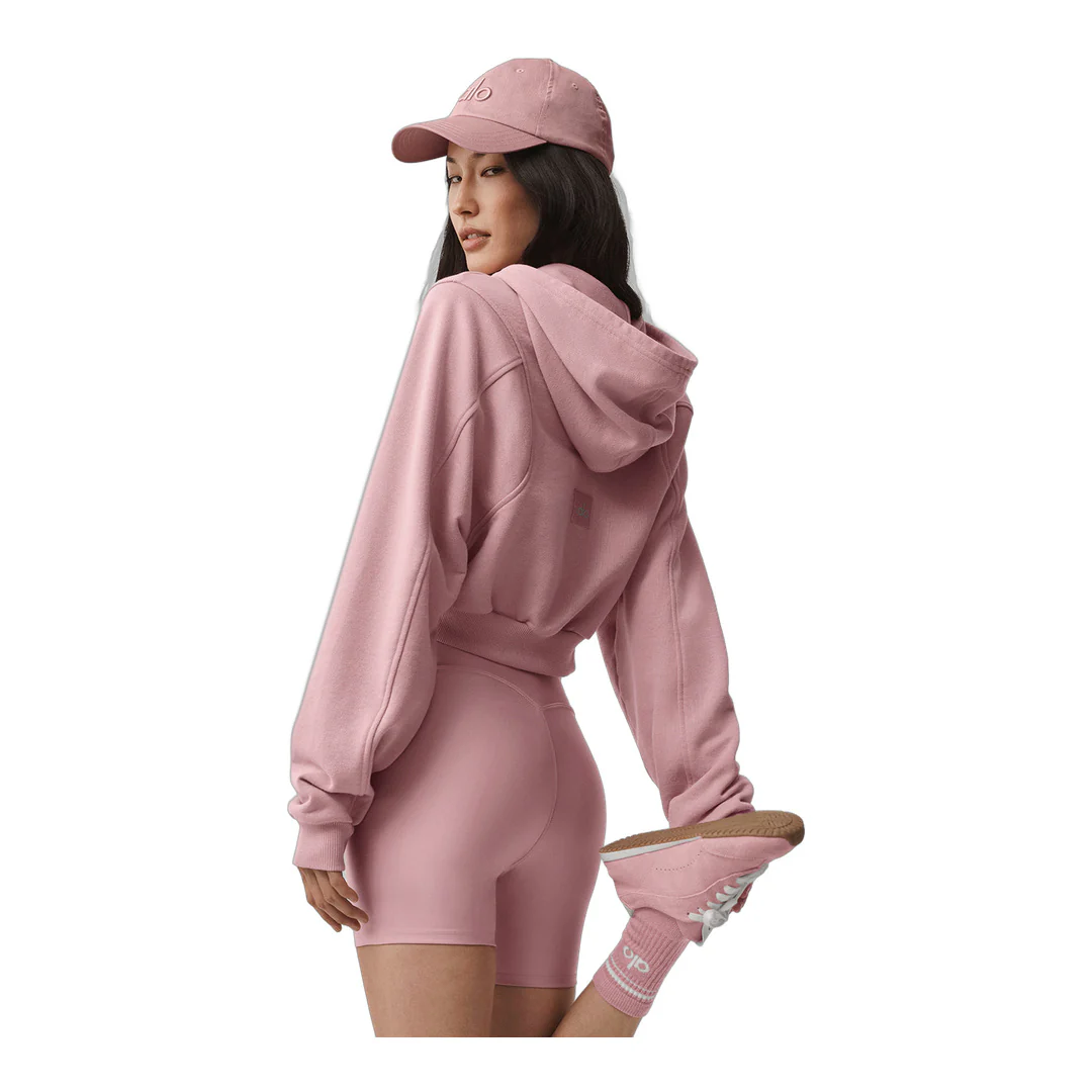 alo Sweet Escape Zip Up Hoodie - Vintage Pink - Image 4