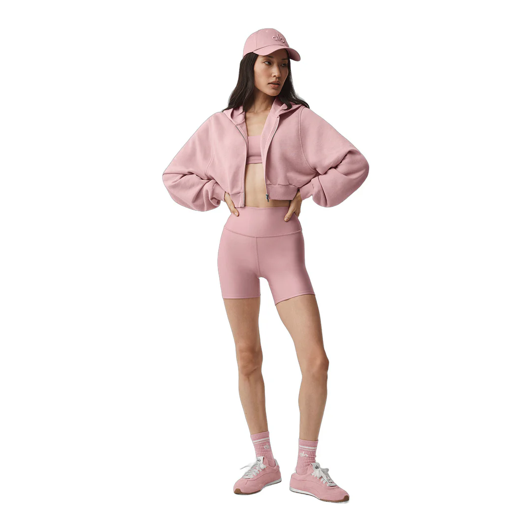 alo Sweet Escape Zip Up Hoodie - Vintage Pink - Image 5