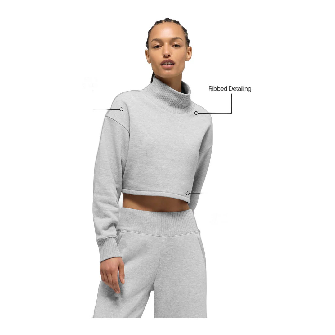 alo Cropped Serenity Coverup - Athletic Heather Grey - Image 2