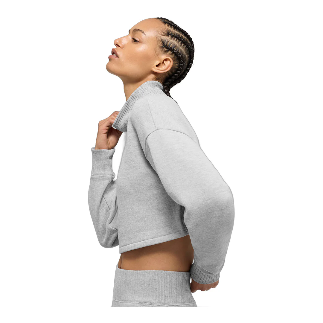 alo Cropped Serenity Coverup - Athletic Heather Grey - Image 3