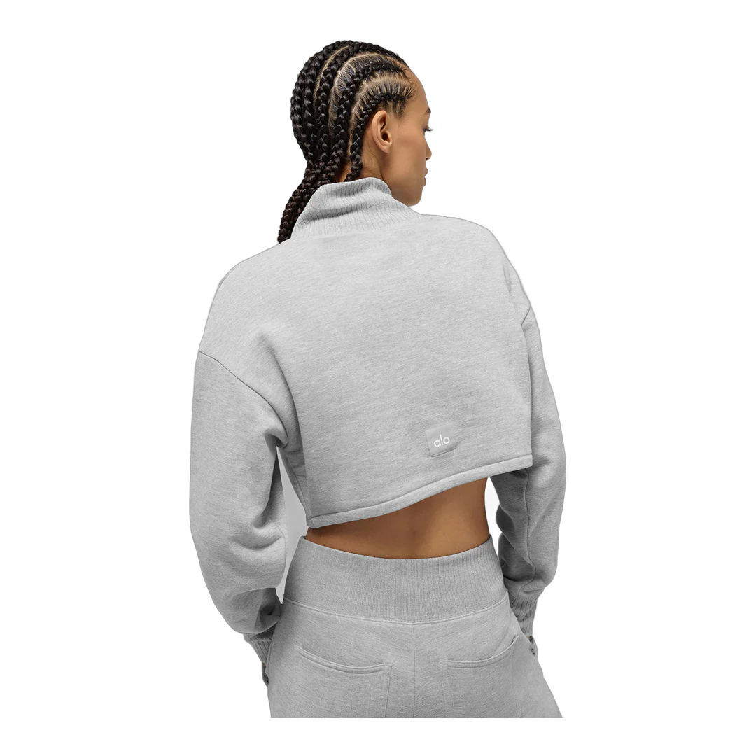 alo Cropped Serenity Coverup - Athletic Heather Grey - Image 4