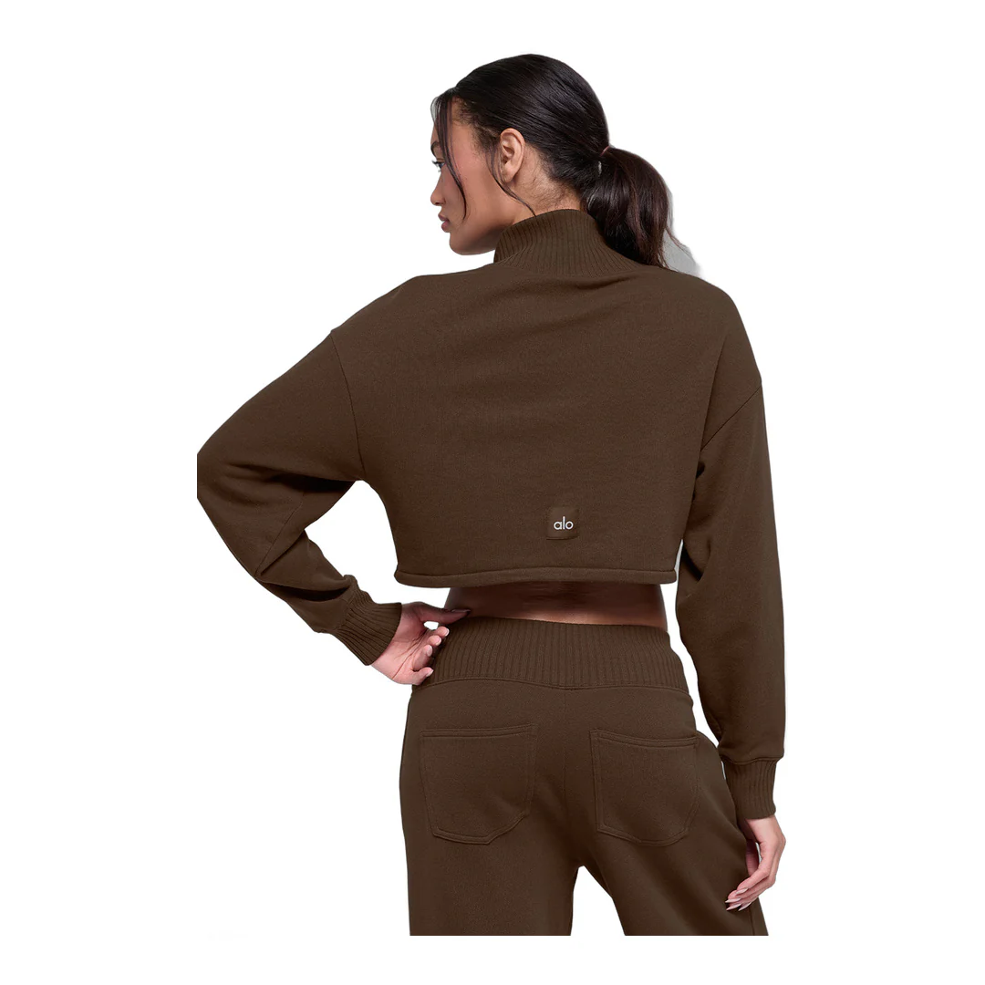 alo Cropped Serenity Coverup - Espresso - Image 3