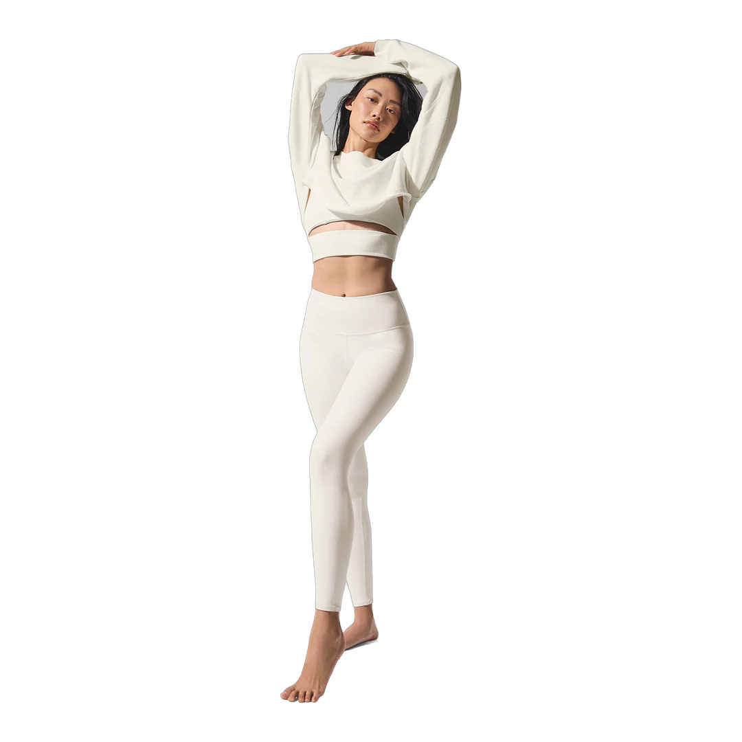 alo Extreme Cropped Pullover - Ivory - Image 3