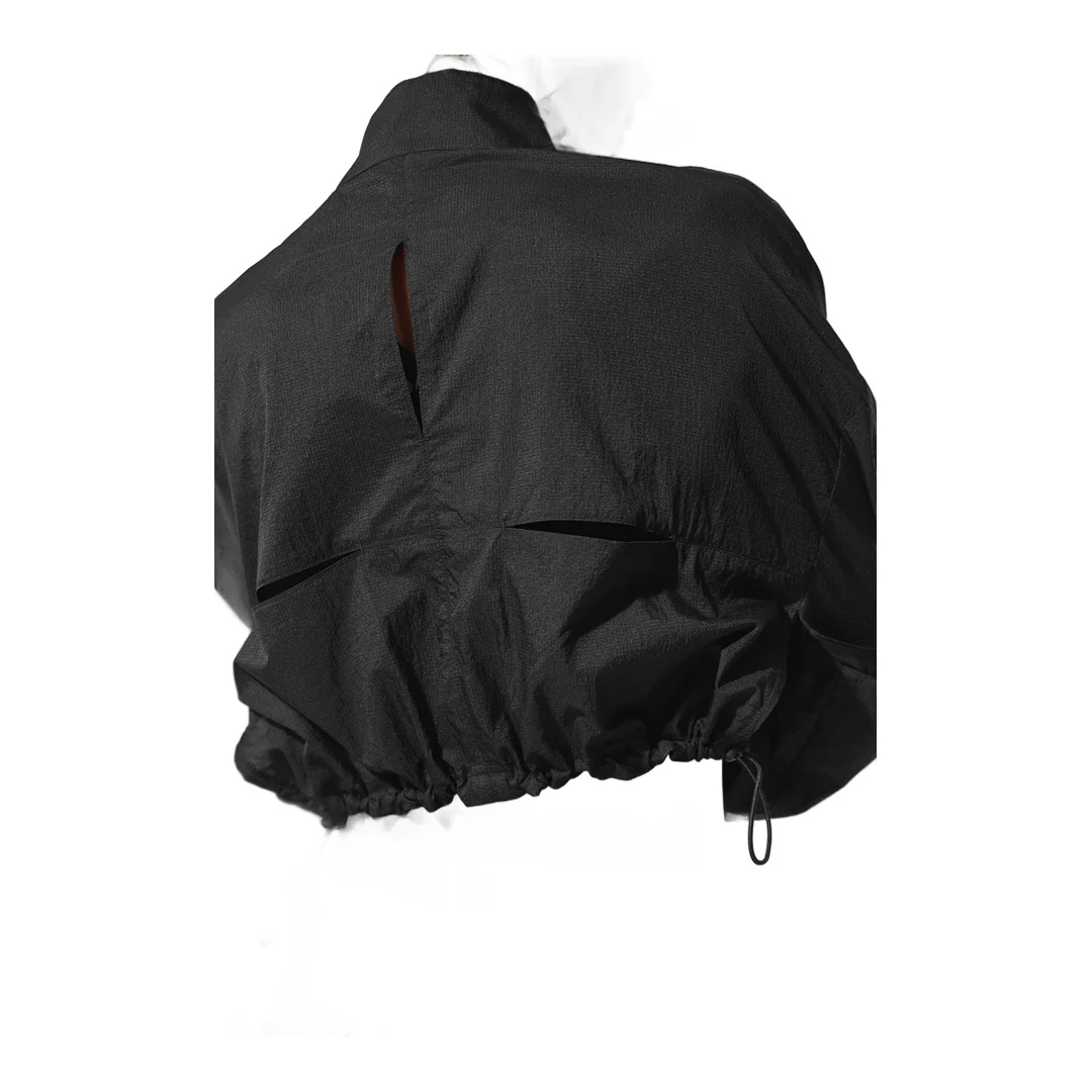 alo Cropped 1/4 Zip Aerial Pullover - Black - Image 3