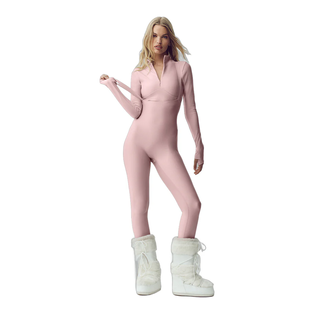 alo Airlift Winter Warm Ski Time Long Sleeve - Pink Champagne - Image 5