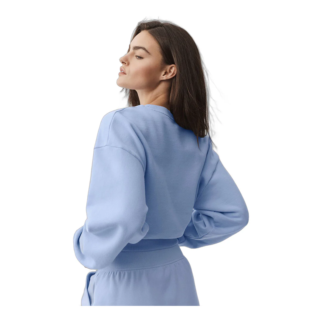 alo Cropped Accolade Crewneck - Light Provence Blue - Image 2