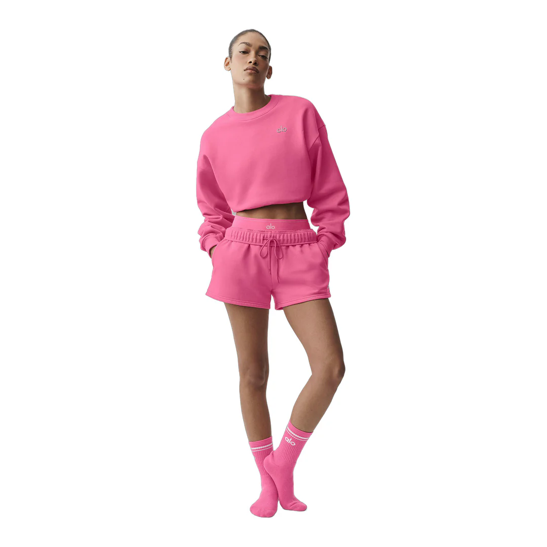 alo Cropped Accolade Crewneck - Paradise Pink - Image 6
