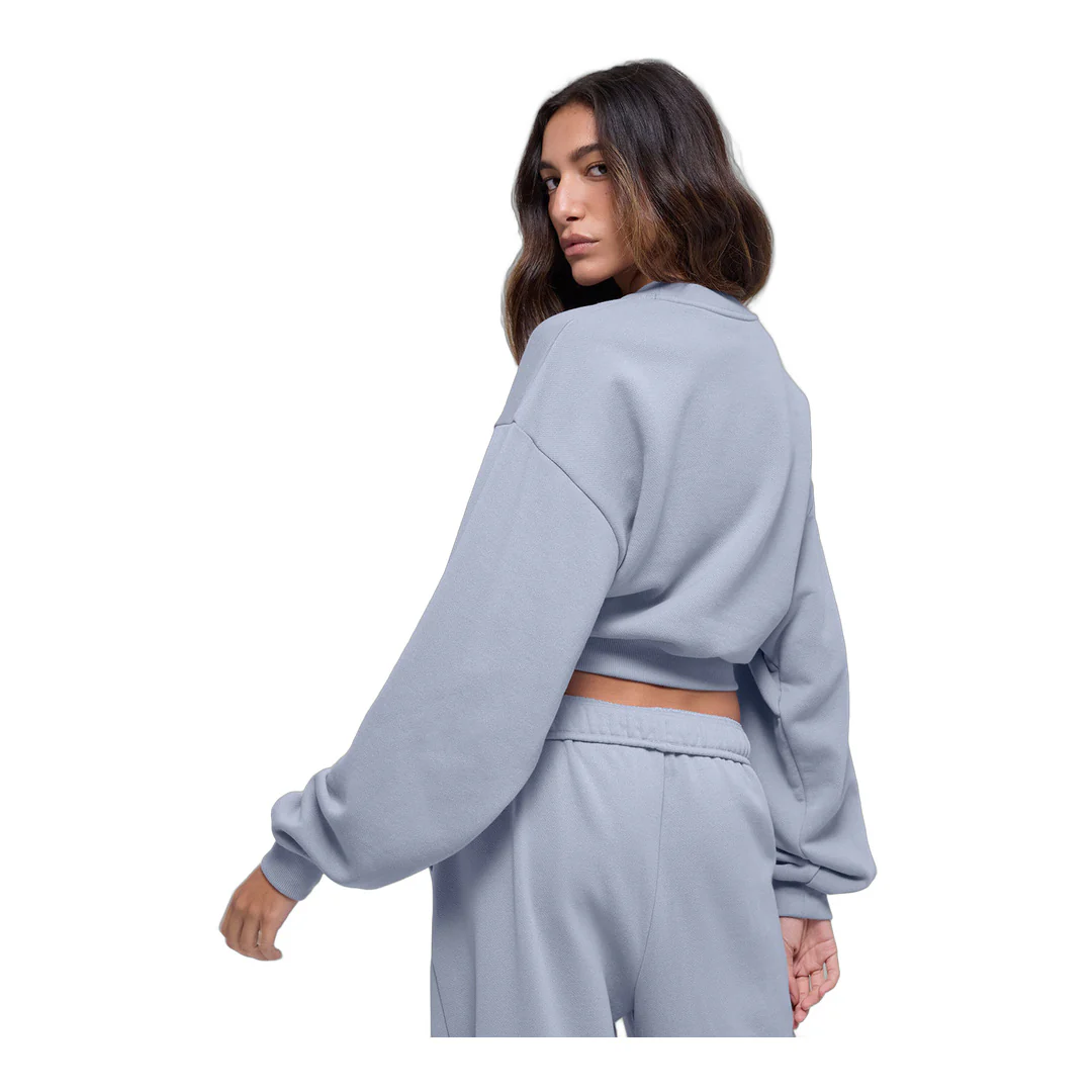 alo Cropped Accolade Crewneck - Winter Frost - Image 2