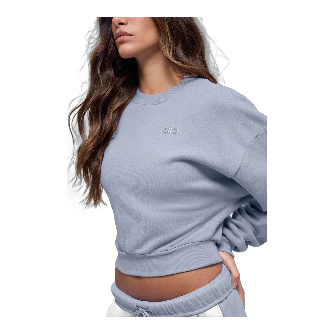 alo Cropped Accolade Crewneck - Winter Frost - Image 5