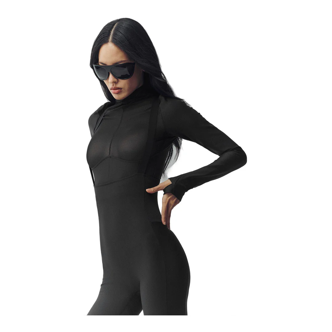 alo Airlift Winter Warm Mesh Ski Time Long Sleeve - Black