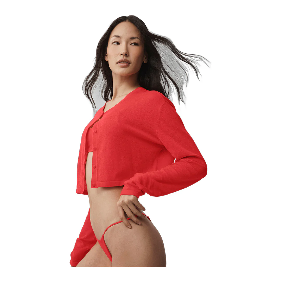alo Supernatural Sweater Cardigan - Bright Red - Image 3