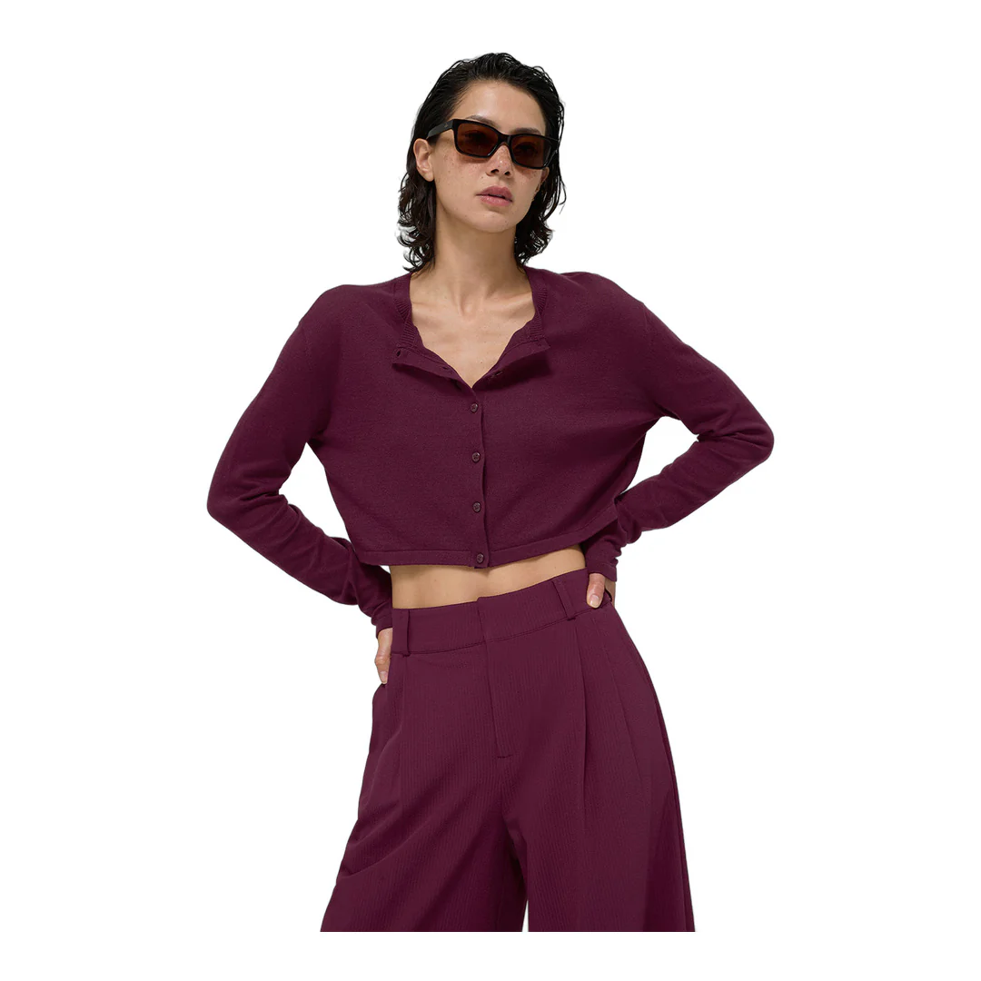 alo Supernatural Sweater Cardigan - Burgundy