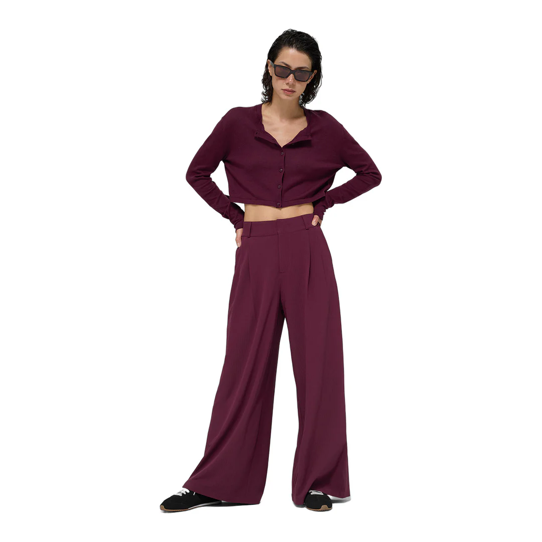 alo Supernatural Sweater Cardigan - Burgundy - Image 4