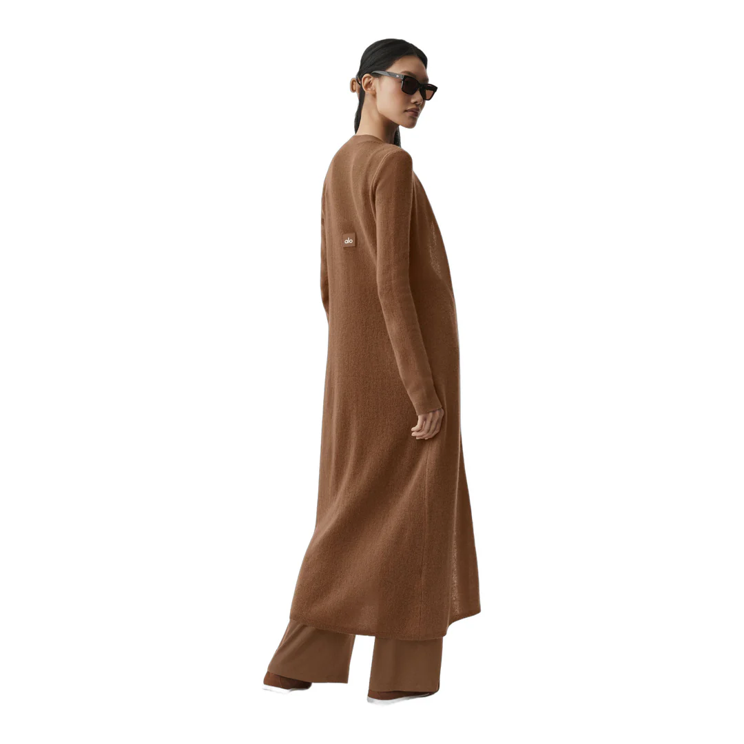 alo Sheer Cashmere Long Cardigan - Sun Kissed Brown - Image 2