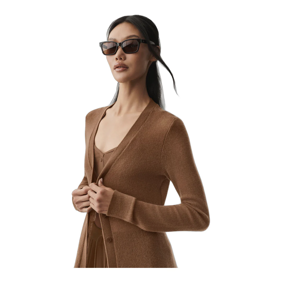 alo Sheer Cashmere Long Cardigan - Sun Kissed Brown - Image 4