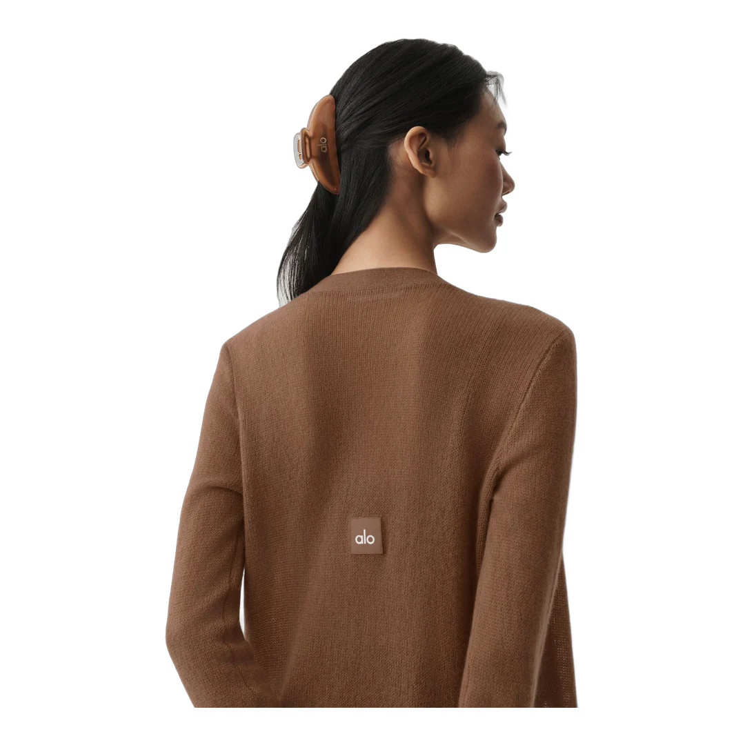 alo Sheer Cashmere Long Cardigan - Sun Kissed Brown - Image 5