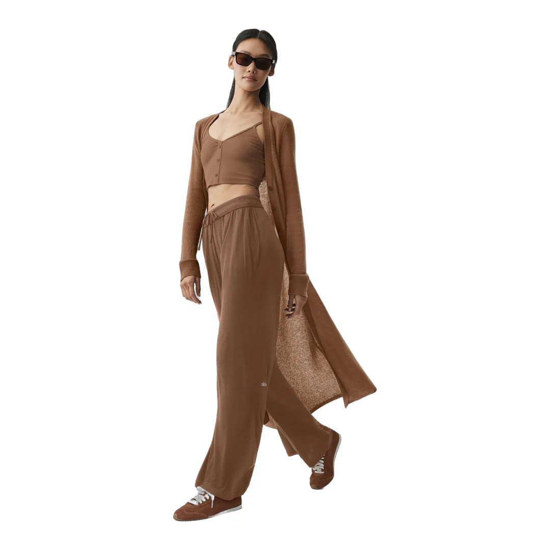 alo Sheer Cashmere Long Cardigan - Sun Kissed Brown - Image 6