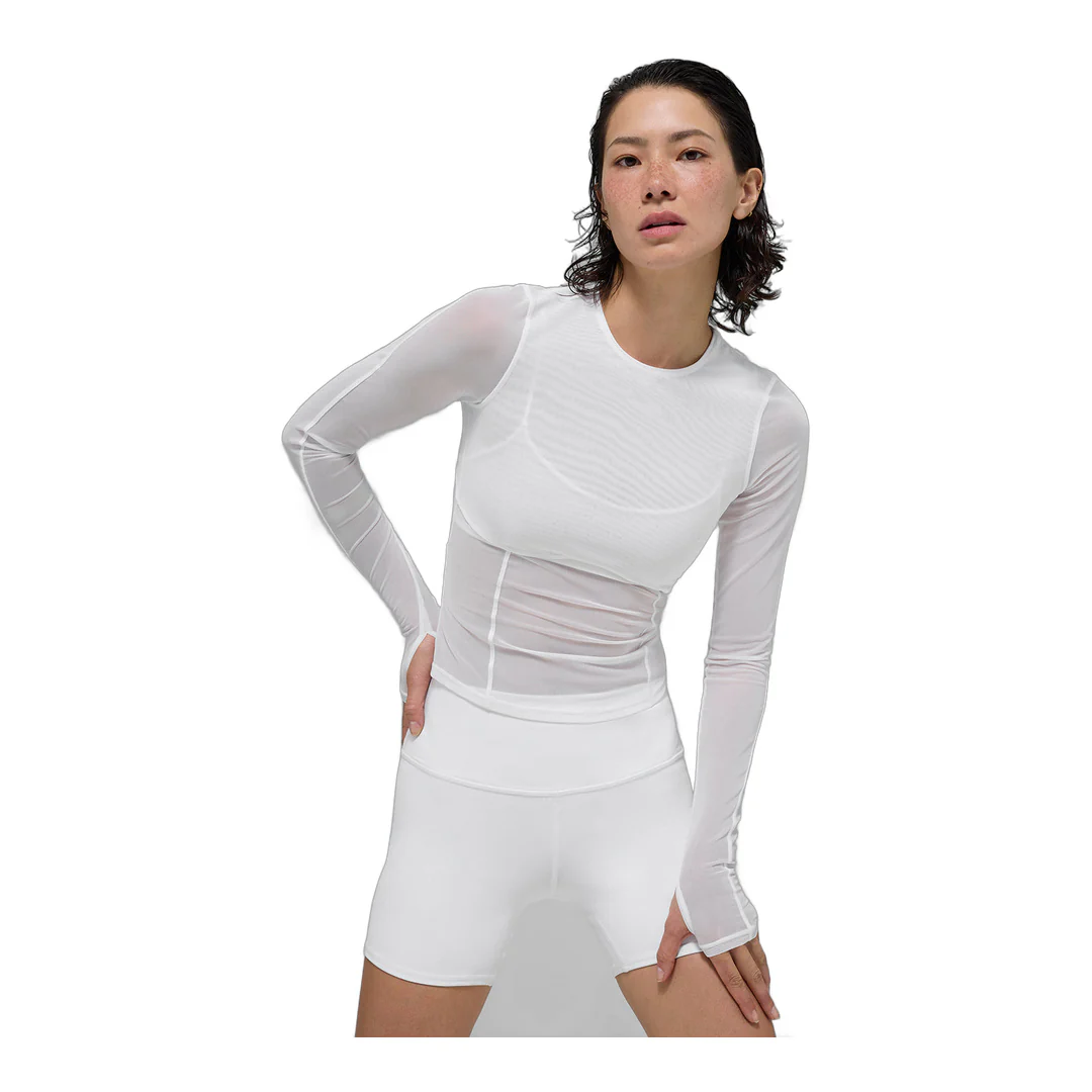 alo Mesh Winter Twilight Long Sleeve - White