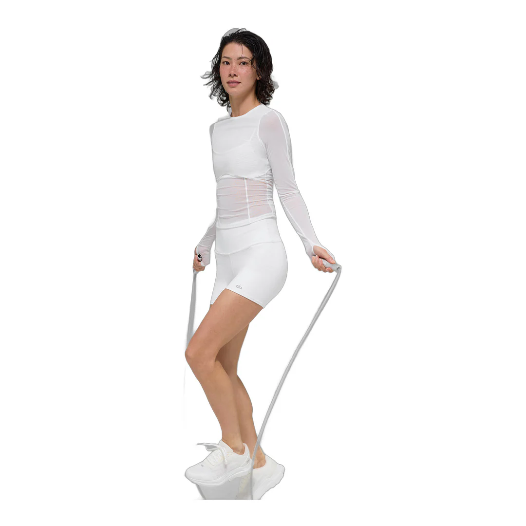 alo Mesh Winter Twilight Long Sleeve - White - Image 4