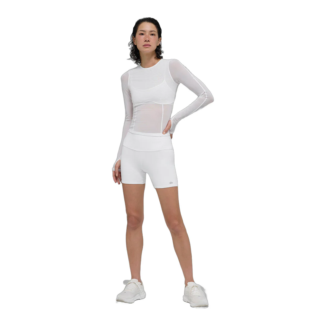 alo Mesh Winter Twilight Long Sleeve - White - Image 5