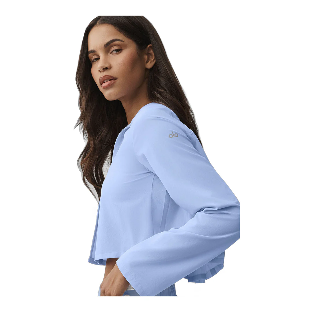 alo Cropped Unmatched Long Sleeve - Light Provence Blue - Image 2