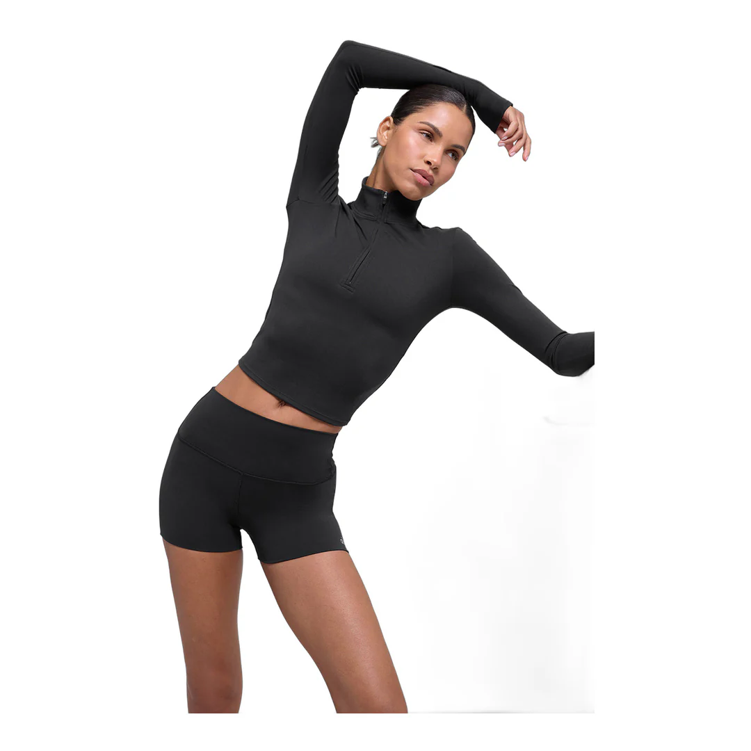 alo ALO Softsculpt Precision 1/4 Zip Long Sleeve - Black - Image 3