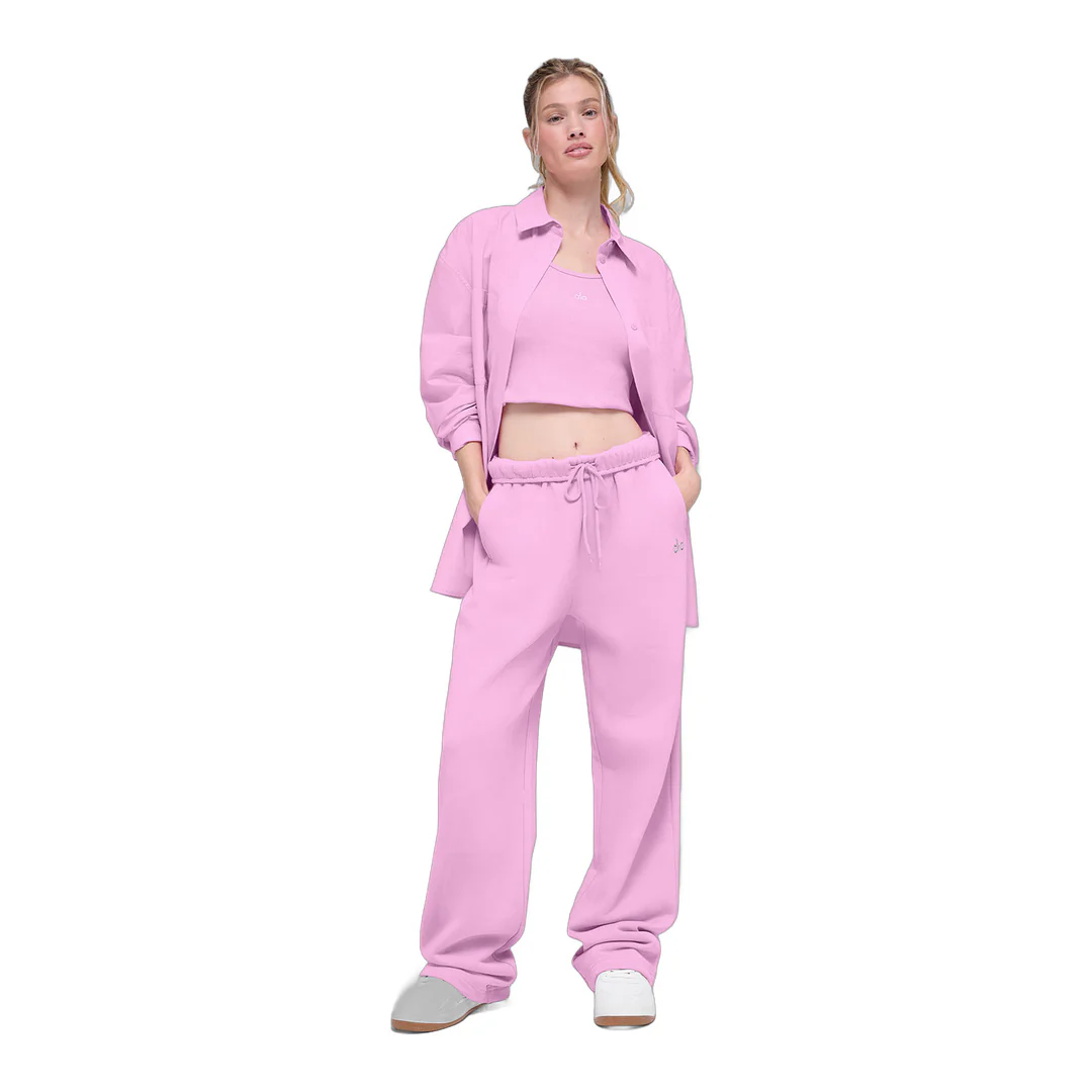 alo Cotton Real Deal Button Up Long Sleeve - Candy Heart Pink - Image 5