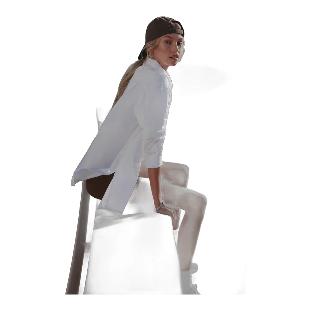 alo Cotton Real Deal Button Up Long Sleeve - White