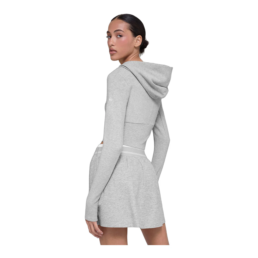alo Sway Full Zip Hoodie - Athletic Heather Grey - Image 2