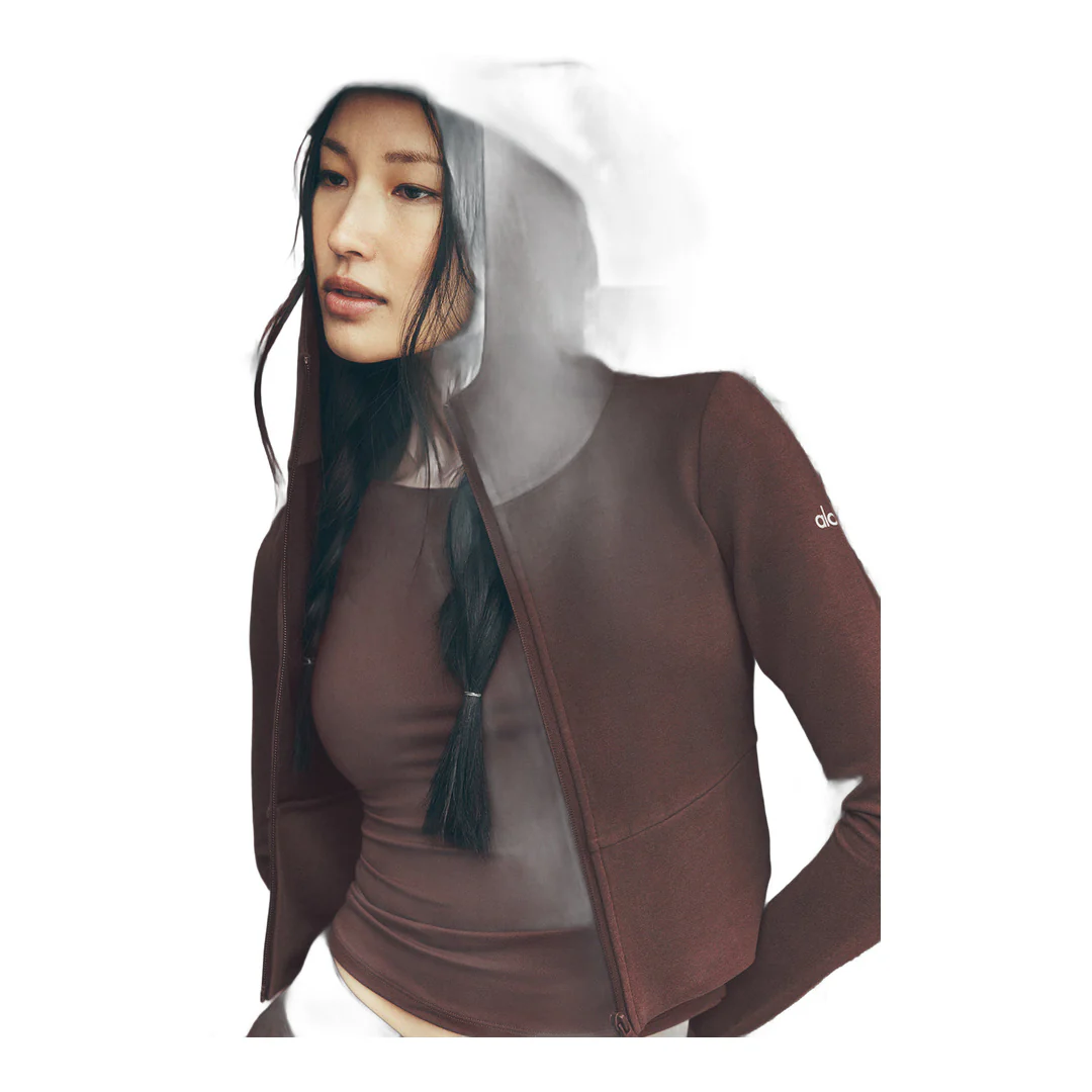 alo Sway Full Zip Hoodie - Brownstone