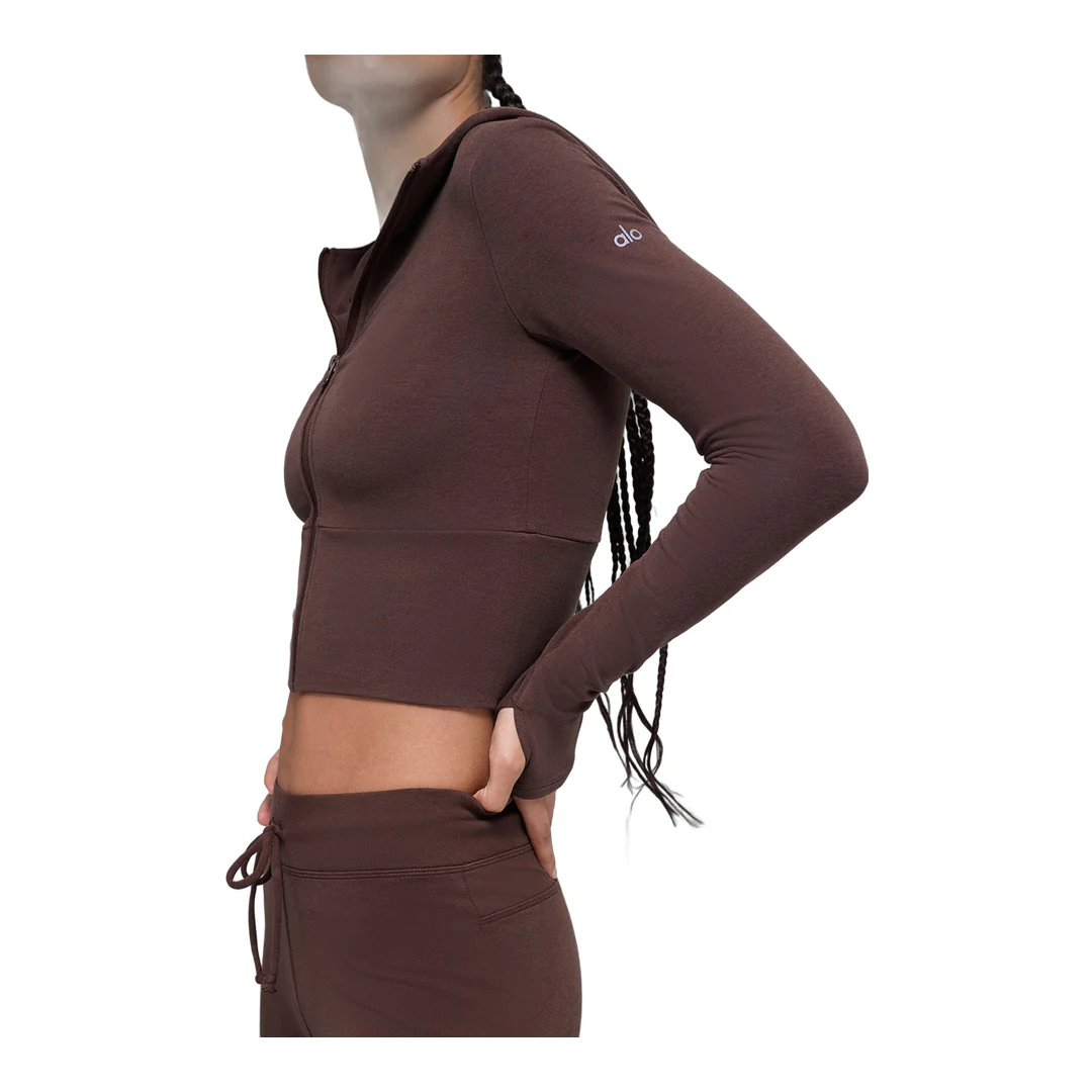 alo Sway Full Zip Hoodie - Brownstone - Image 4