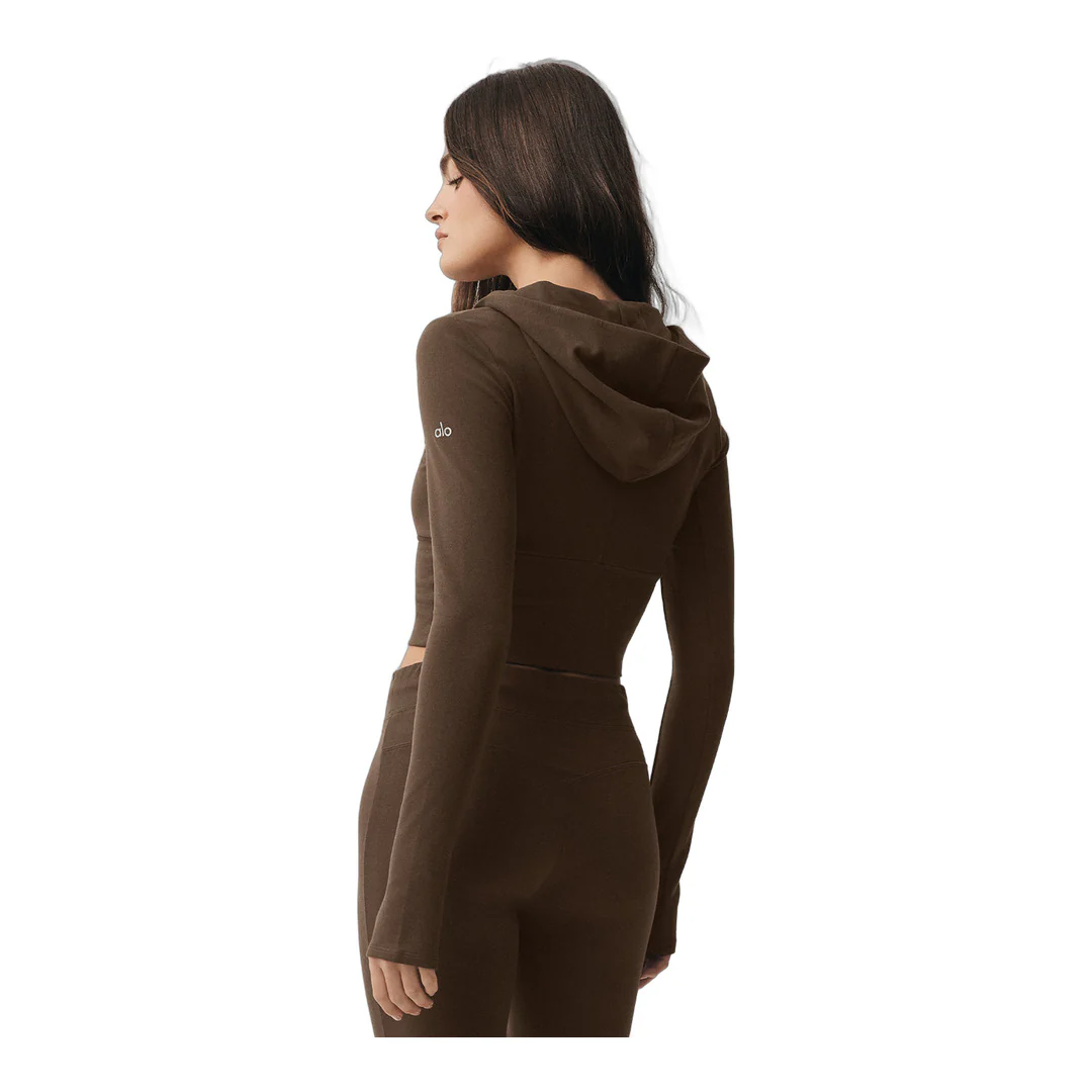 alo Sway Full Zip Hoodie - Espresso - Image 3