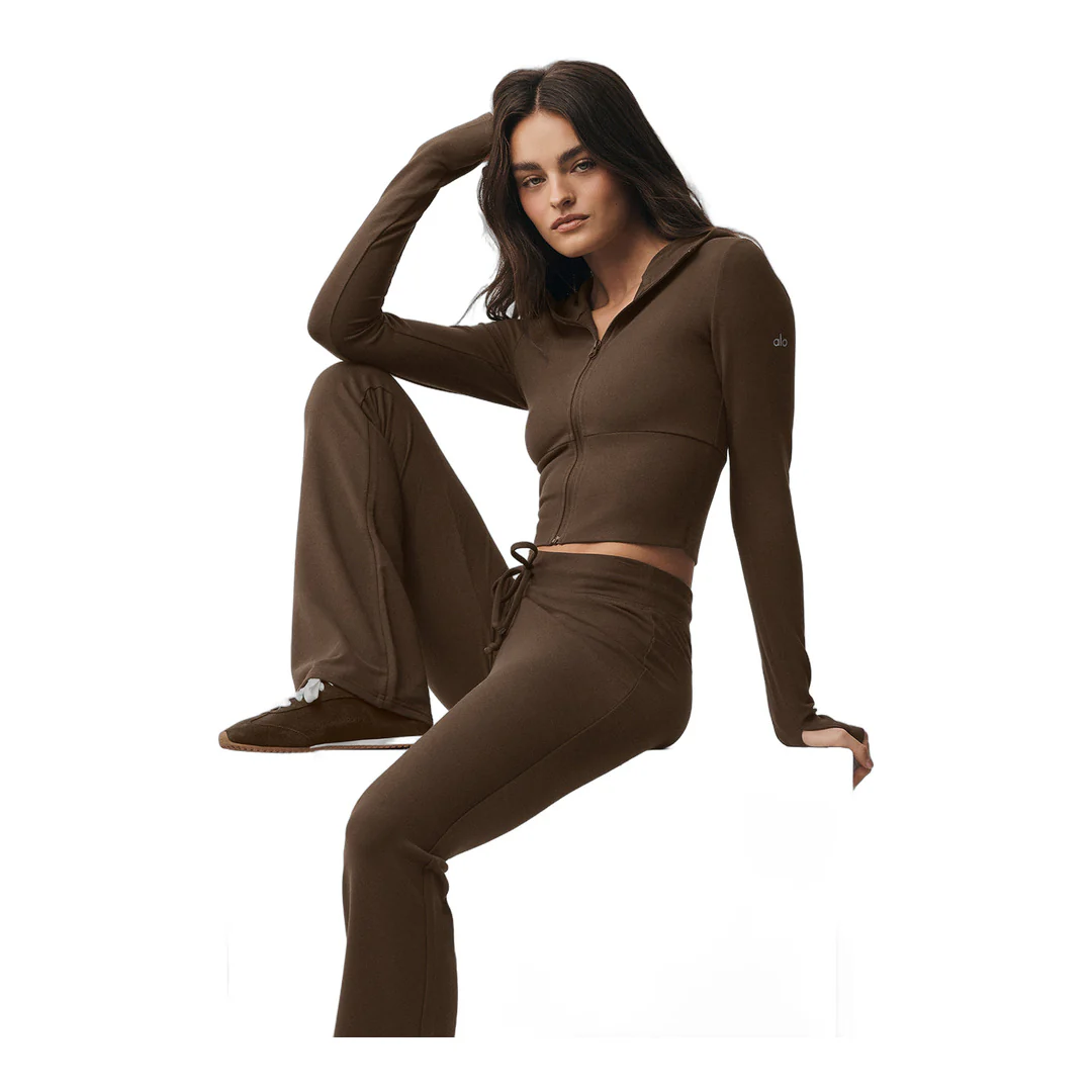 alo Sway Full Zip Hoodie - Espresso - Image 4