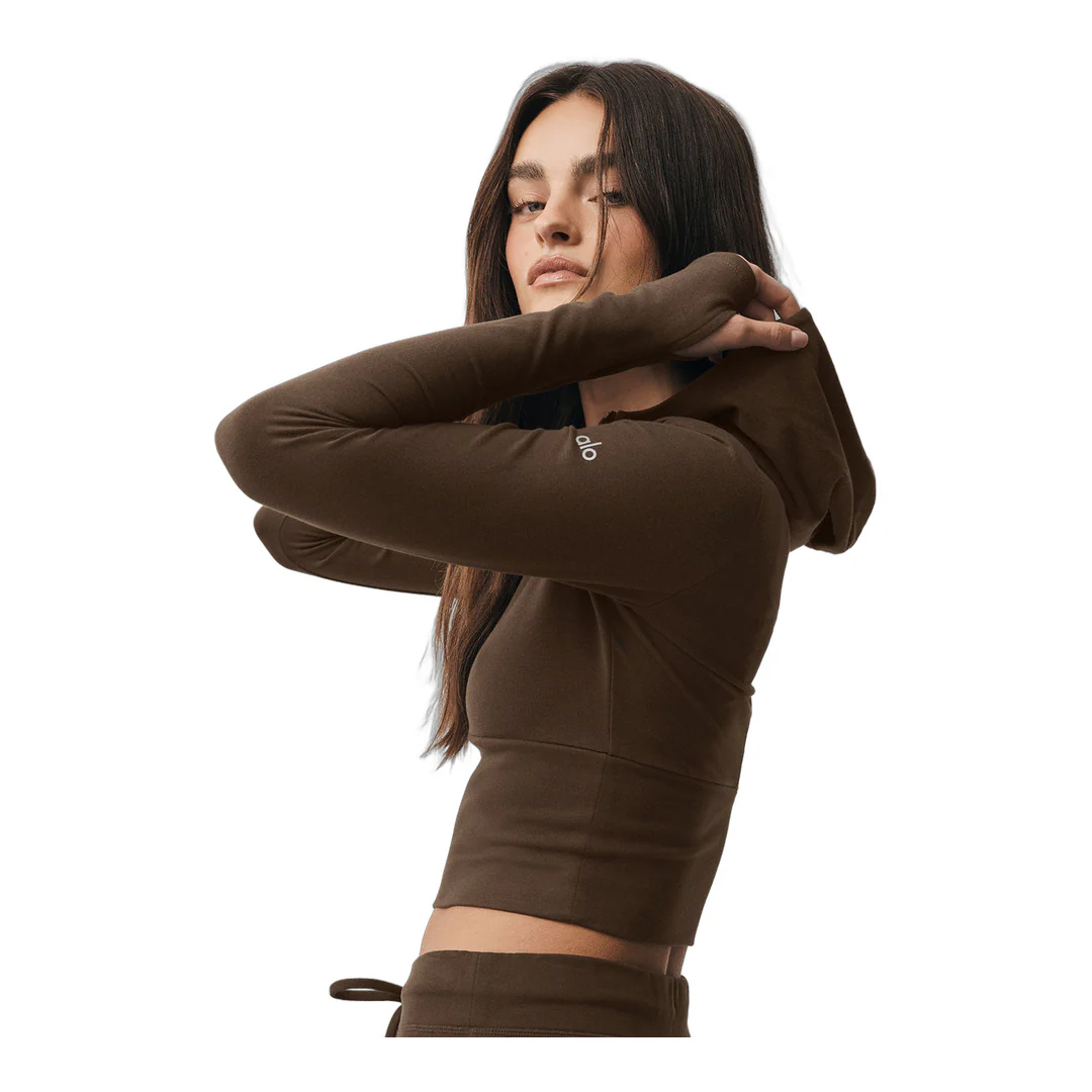 alo Sway Full Zip Hoodie - Espresso - Image 5