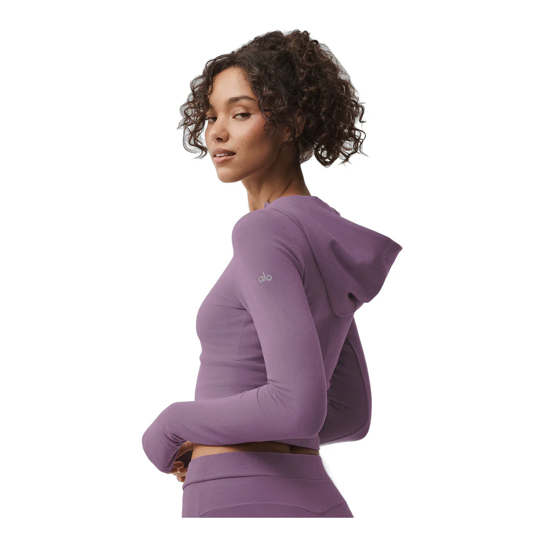 alo Sway Full Zip Hoodie - Plum Kiss - Image 2