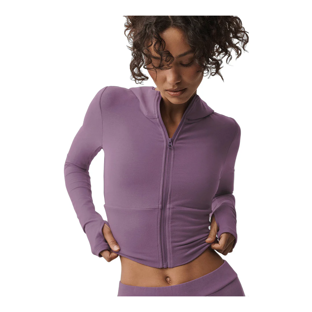 alo Sway Full Zip Hoodie - Plum Kiss - Image 3