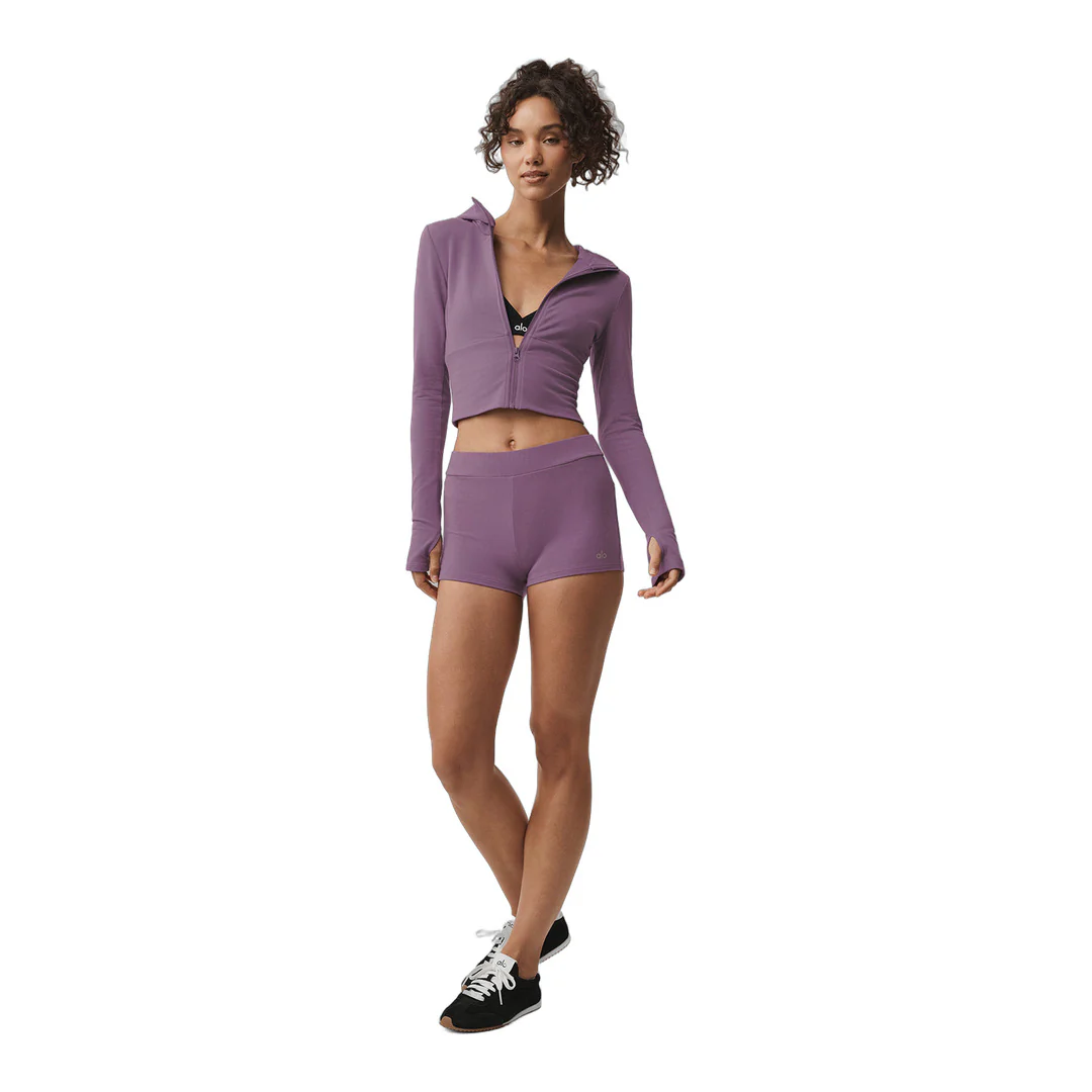 alo Sway Full Zip Hoodie - Plum Kiss - Image 5