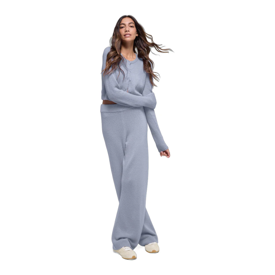 alo Wool Cashmere New Class Cropped Cardigan - Winter Frost - Image 4