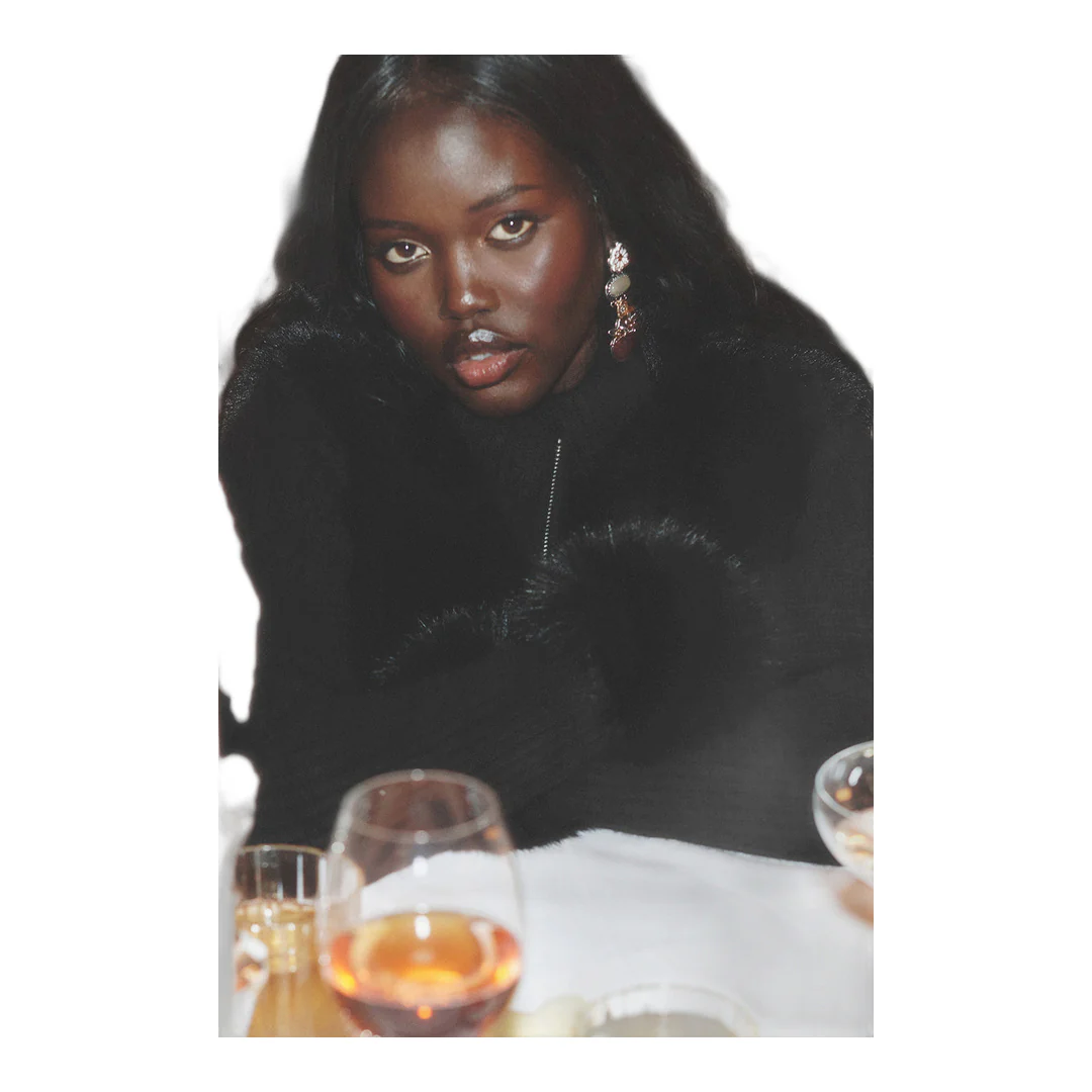 alo Faux Fur Cashmere Northstar Full Zip - Black