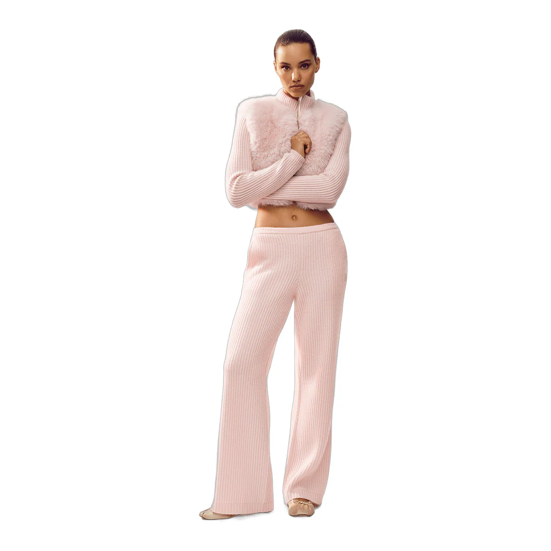 alo Faux Fur Cashmere Northstar Full Zip - Frosted Pink - Image 5