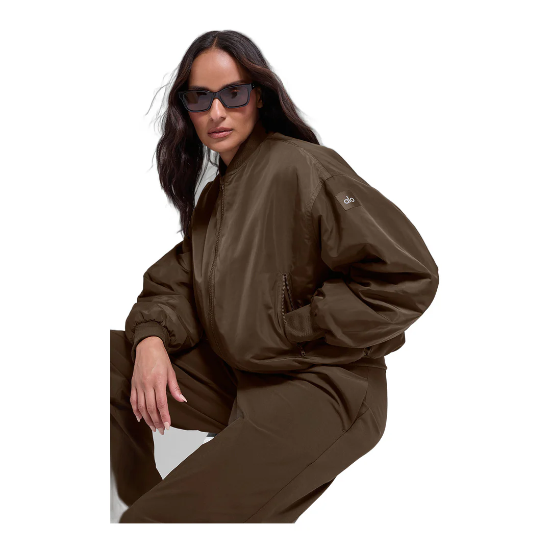 alo Faux Fur Urbanite Bomber - Espresso/Ivory - Image 4
