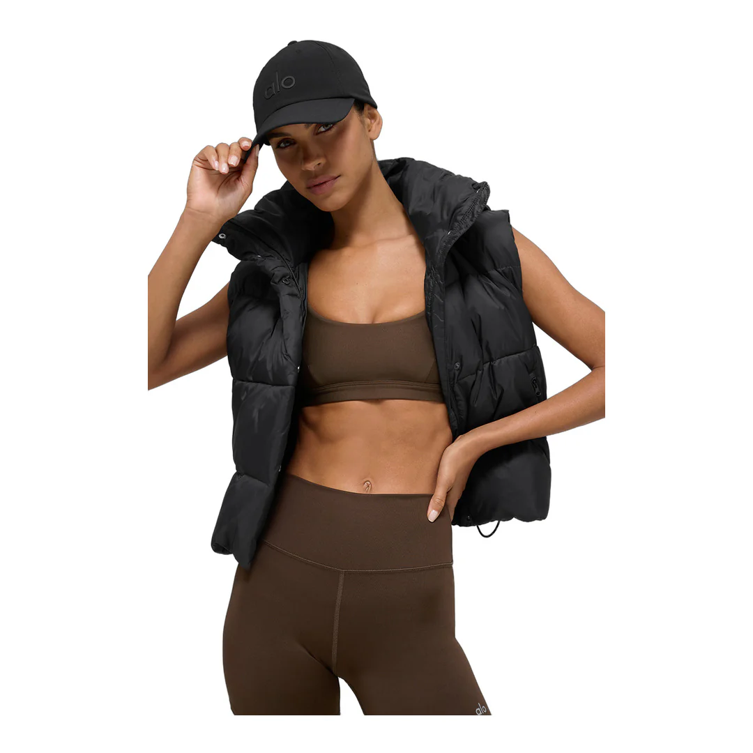 alo Gold Rush Puffer Vest - Black - Image 2