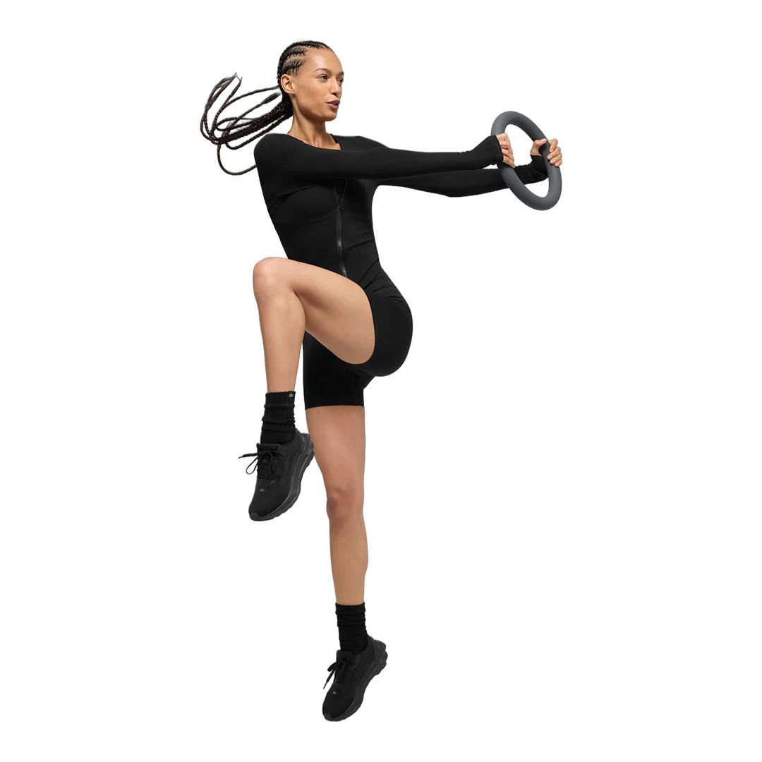 alo Ribbed Stardust Long Sleeve - Black - Image 4