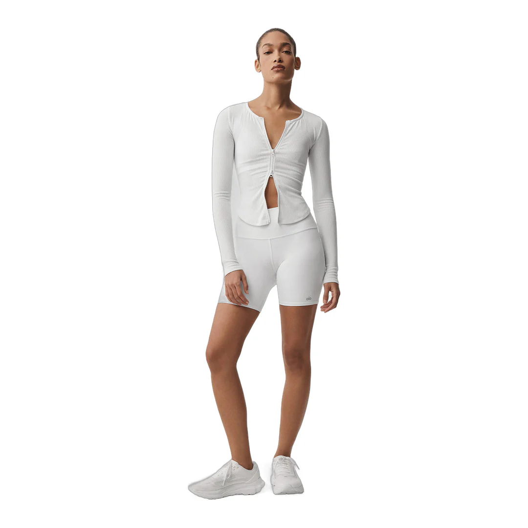 alo Ribbed Stardust Long Sleeve - White - Image 4